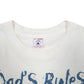 Mens White Delta Single Stitch Vintage 90s Made In USA Dads Rules Short Sleeve T Shirt