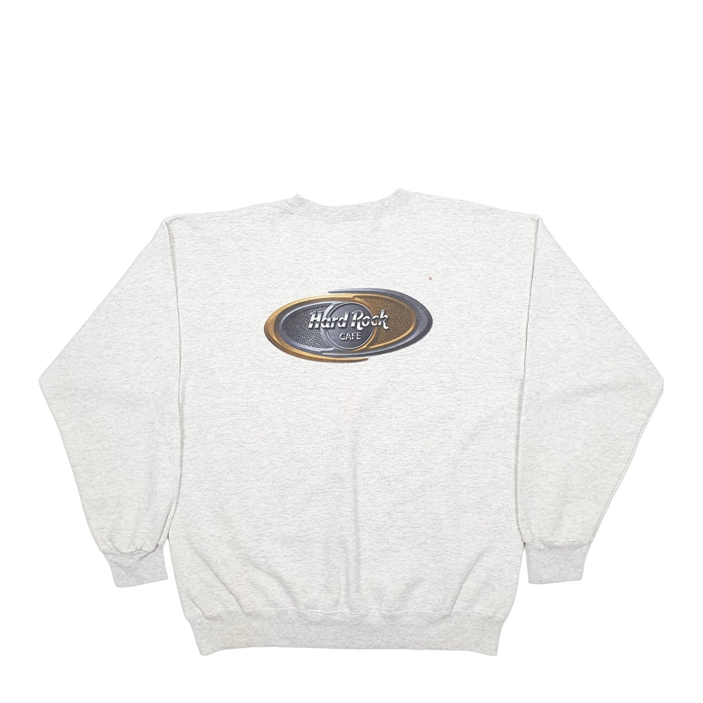 Mens Grey Hard Rock Cafe Spellout Denver Crewneck Jumper