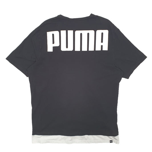 Mens Black Puma Spellout Short Sleeve T Shirt