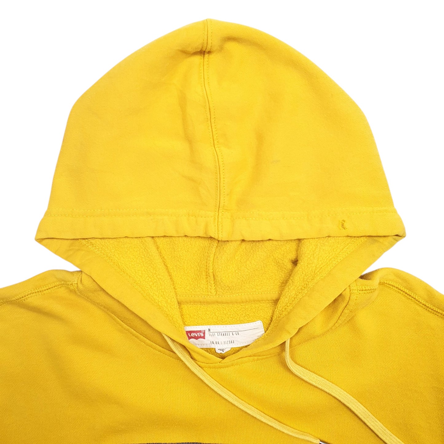 Mens Yellow Levis Spellout Hoodie Jumper