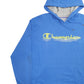 Mens Blue Champion Spellout Hoodie Jumper