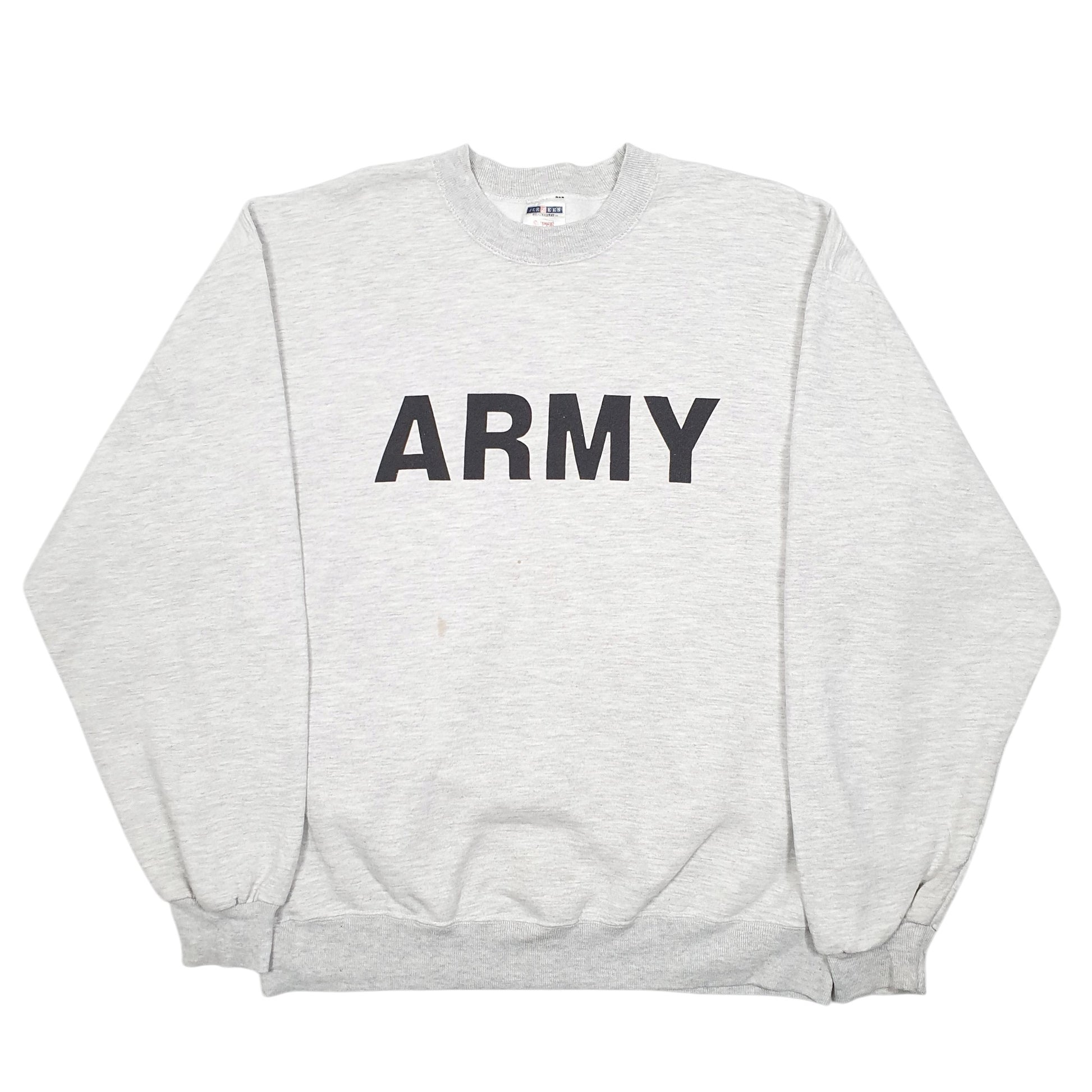 Mens Grey Jerzees U.S Army Spellout Crewneck Jumper