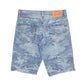 Mens Blue Levis Denim Jeans Jorts 511 Slim Cut Off Acid Wash Camouflage Denim Shorts