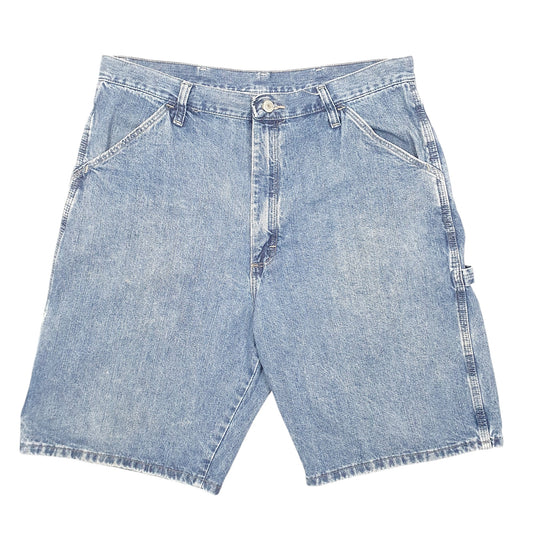 Mens Blue Wrangler Denim Jeans Jorts Baggy Carpenter Shorts