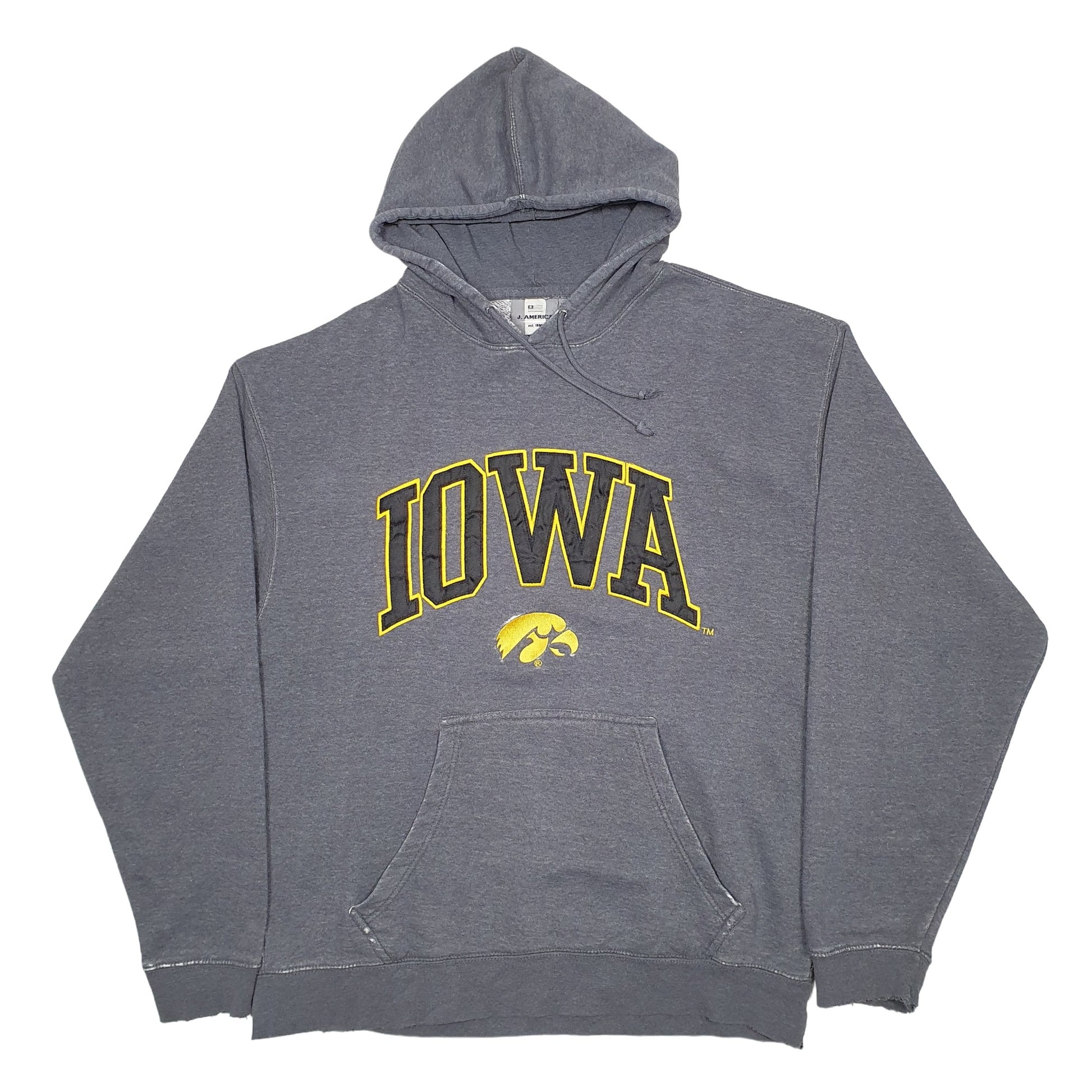 Mens Grey J.America Iowa State USA Spellout Hoodie Jumper
