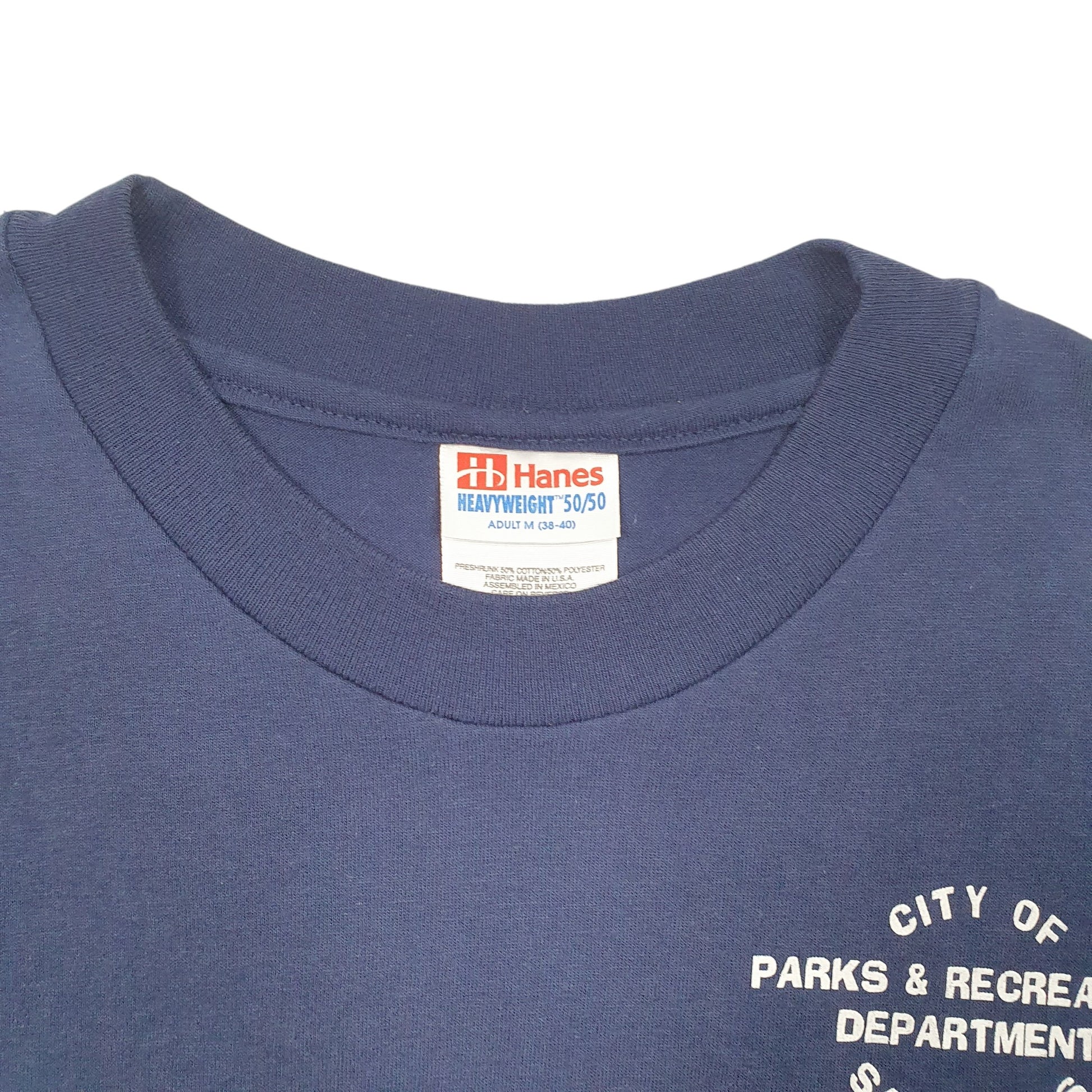 Mens Navy Hanes Vintage San Carlo Parks & Rec Short Sleeve T Shirt