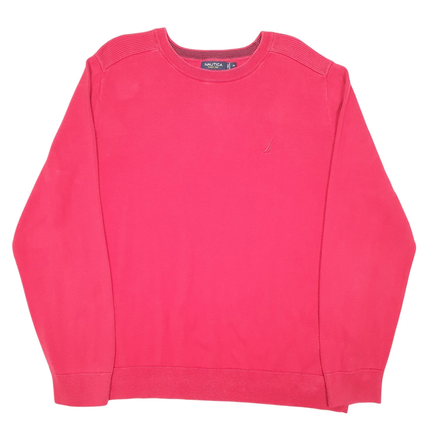 Mens Red Nautica Knit Crewneck Jumper