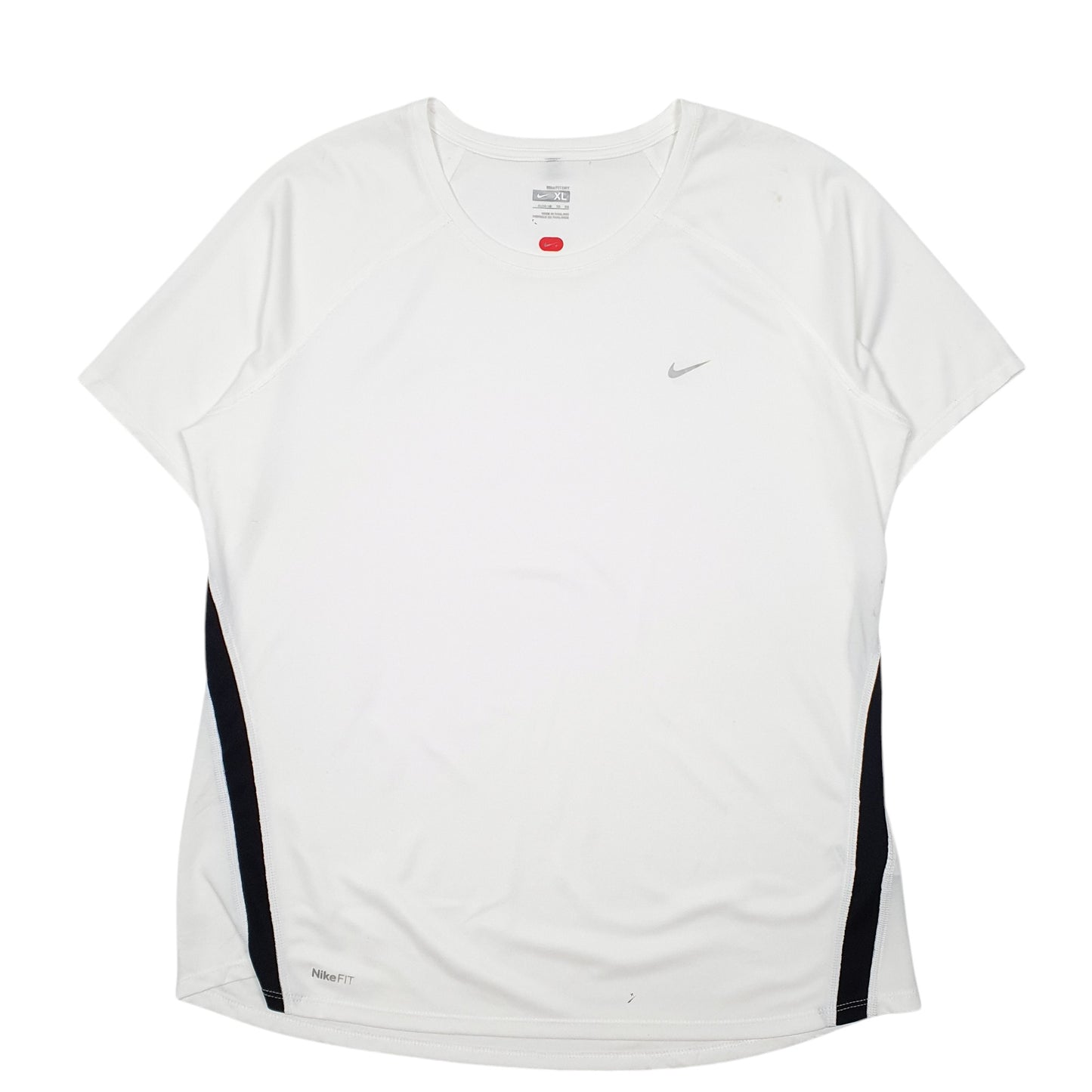 Womens White Nike Active Fit Dry Gym Workout Running Short Sleeve T Shirt