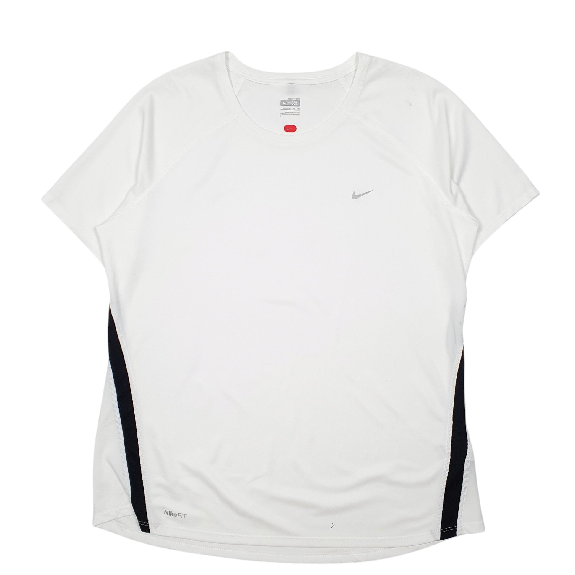 Womens White Nike Active Fit Dry Gym Workout Running Short Sleeve T Shirt