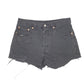 Womens Black Levis 501 Denim Jorts Hot Pants Disressed Denim Shorts