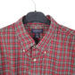 Mens Red Lands End Tartan Long Sleeve Shirt