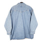 Mens Blue Levis Denim Jeans Western Pearl Snap Cowboy Overshirt Shacket Long Sleeve Shirt