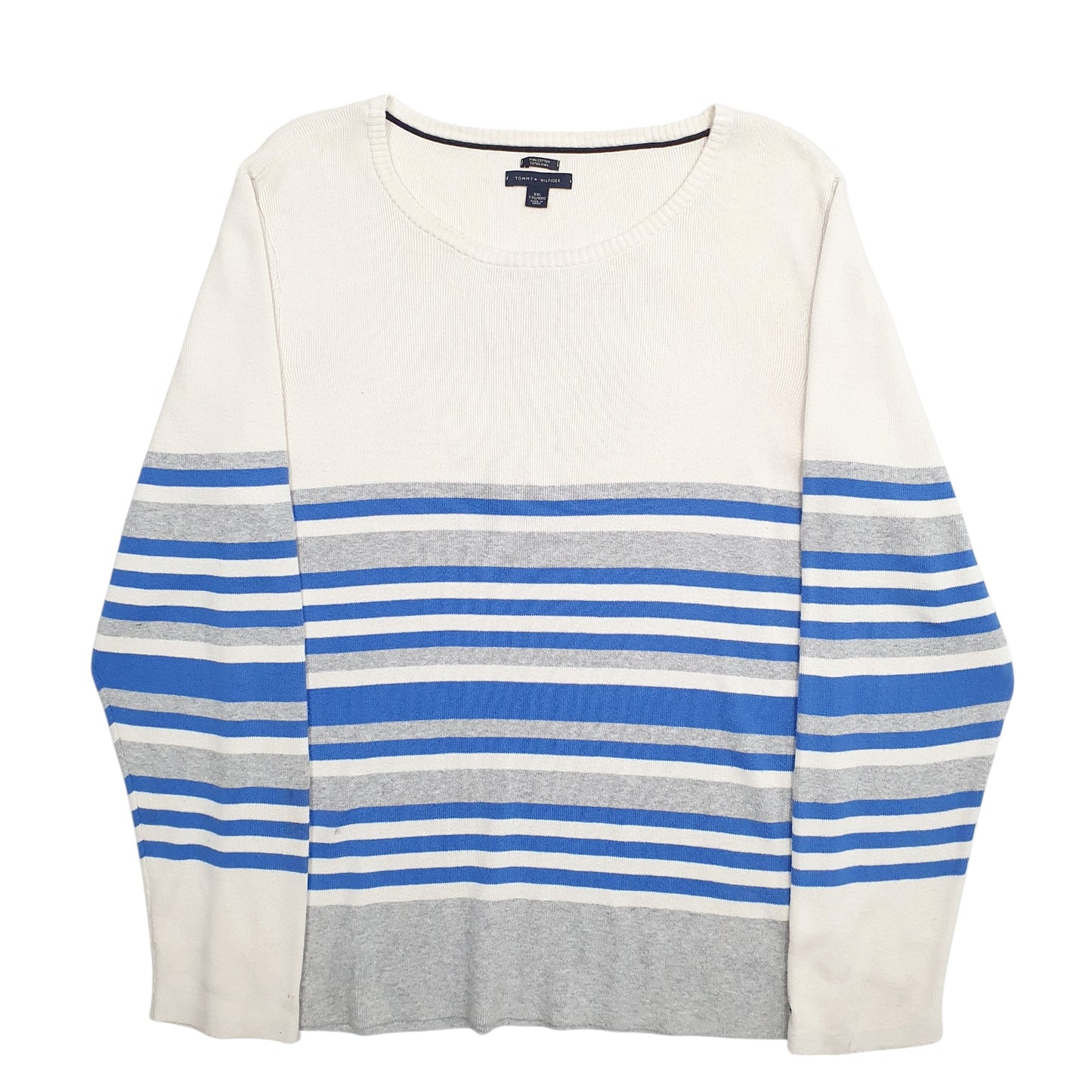 Womens Cream Tommy Hilfiger Stripes Crewneck Jumper