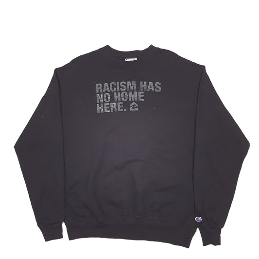 Mens Black Champion Stop Racism Crewneck Jumper