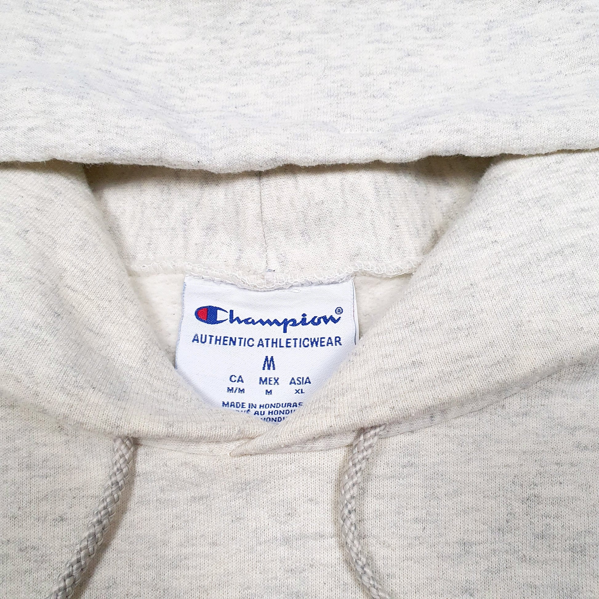 Mens Cream Champion Elon University USA Spellout Hoodie Jumper