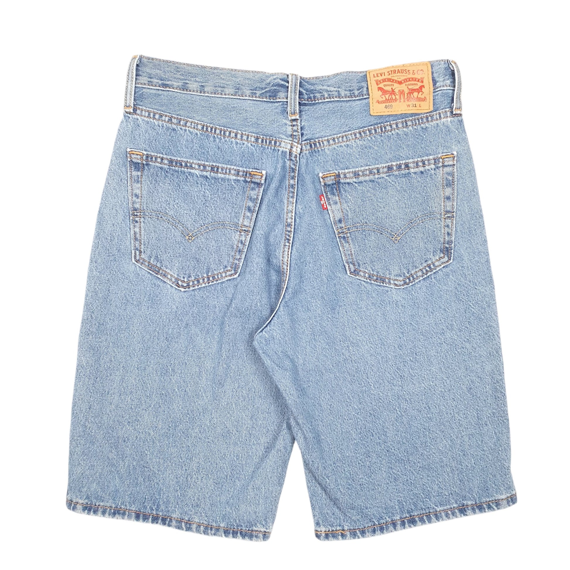 Mens Blue Levis Denim Jeans Jorts 469 Baggy Denim Shorts