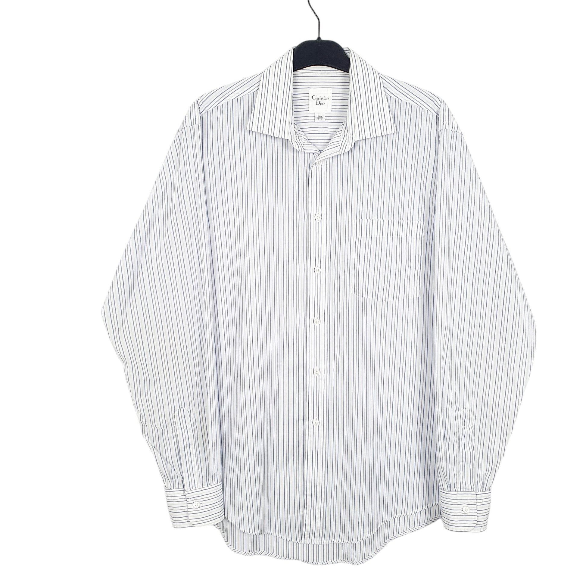 Mens White Christian Dior Made In USA Long Sleeve Shirt
