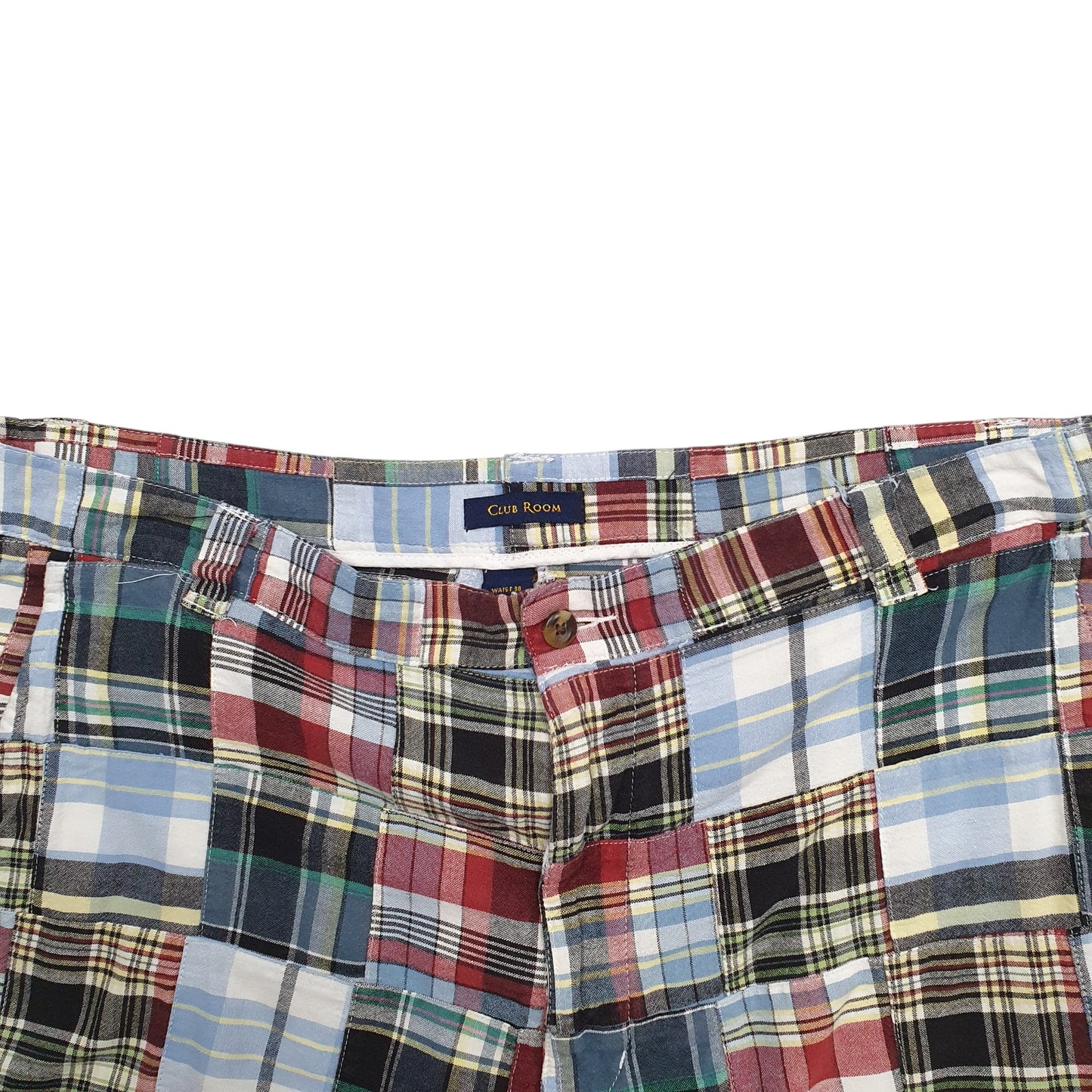 Mens Blue Club Room Madras Ivy League Chino Shorts