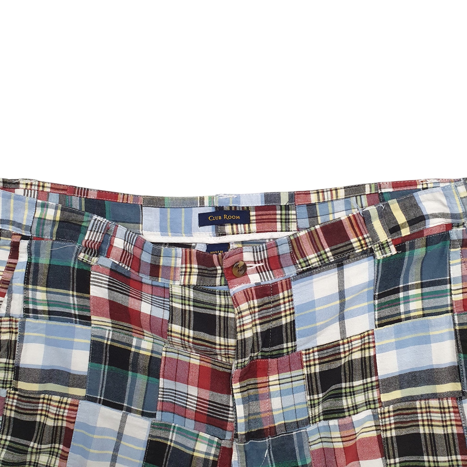 Mens Blue Club Room Madras Ivy League Chino Shorts