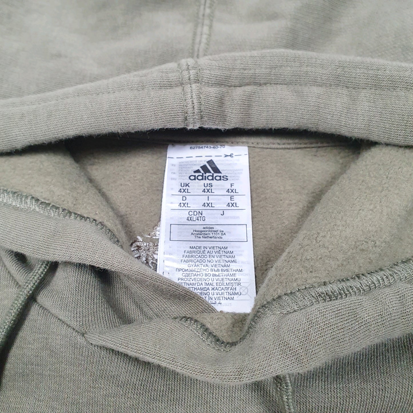 Mens Khaki Adidas Spellout Hoodie Jumper