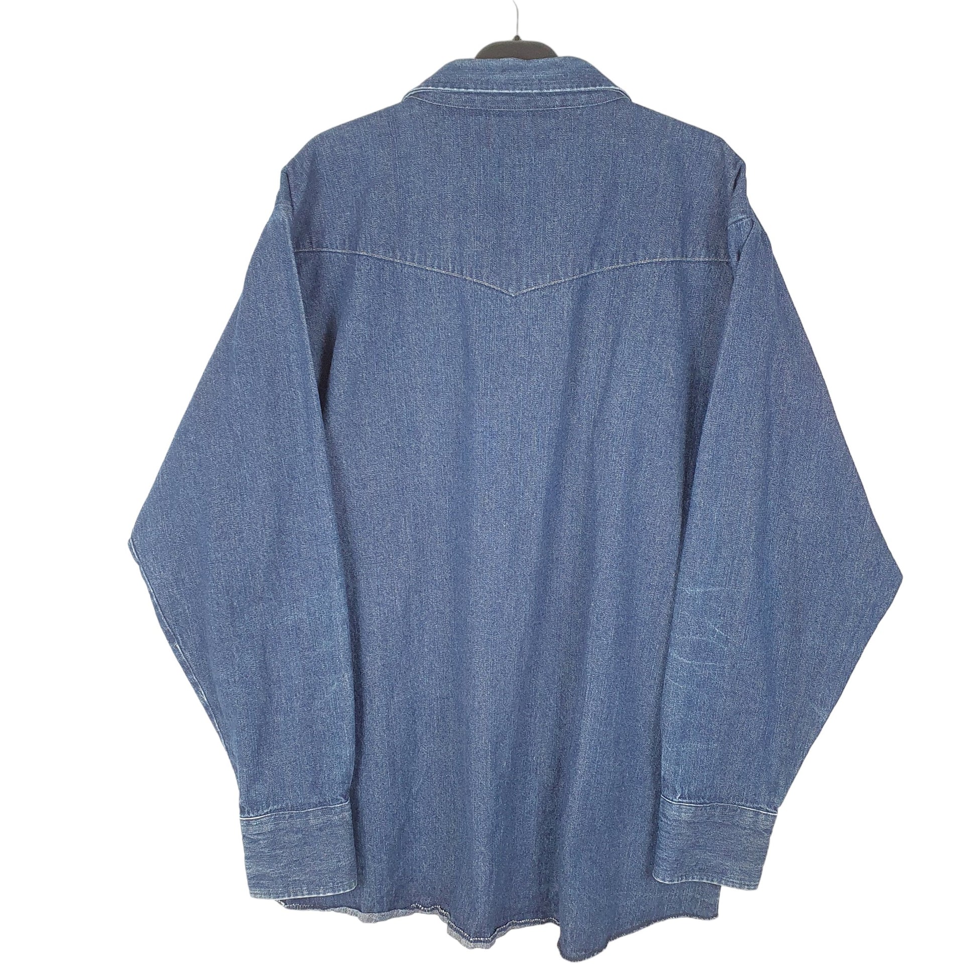 Mens Blue BB Brand Denim Western Long Sleeve Shirt