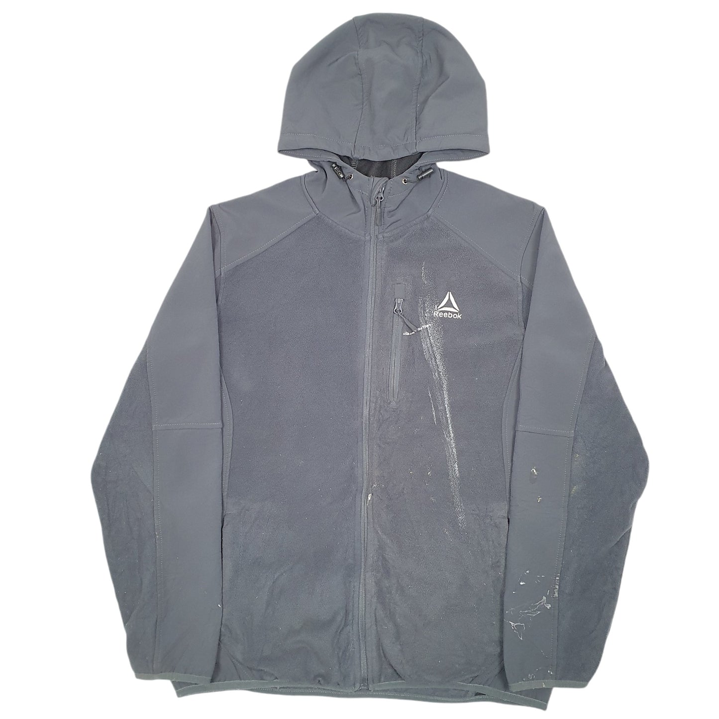 Mens Grey Reebok Hoodie Full Zip Jumper