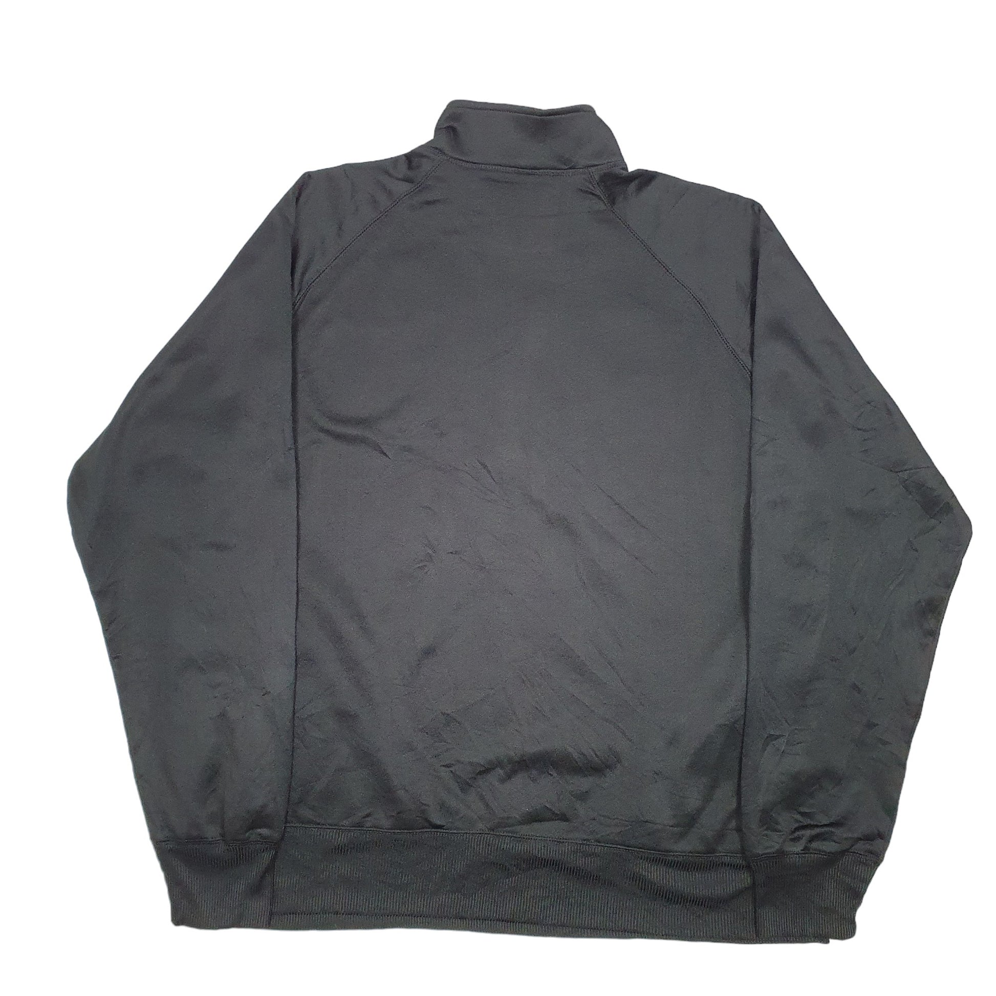 Mens Black Soffe Active Workout Gym Running Track Quarter Zip Jumper