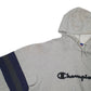 Mens Grey Champion Spellout Hoodie Jumper