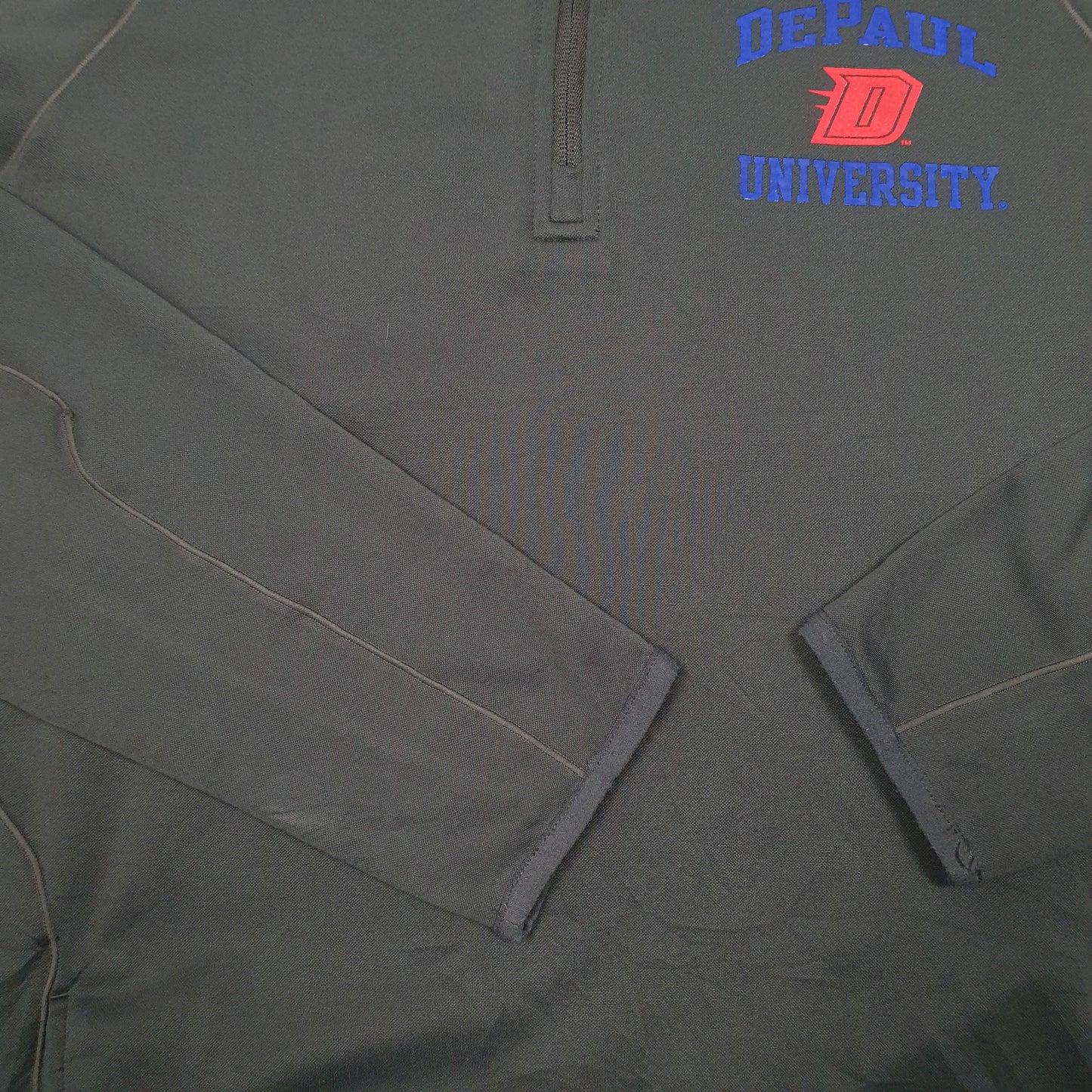Mens Grey Champion Depaul University Active USA Quarter Zip Jumper