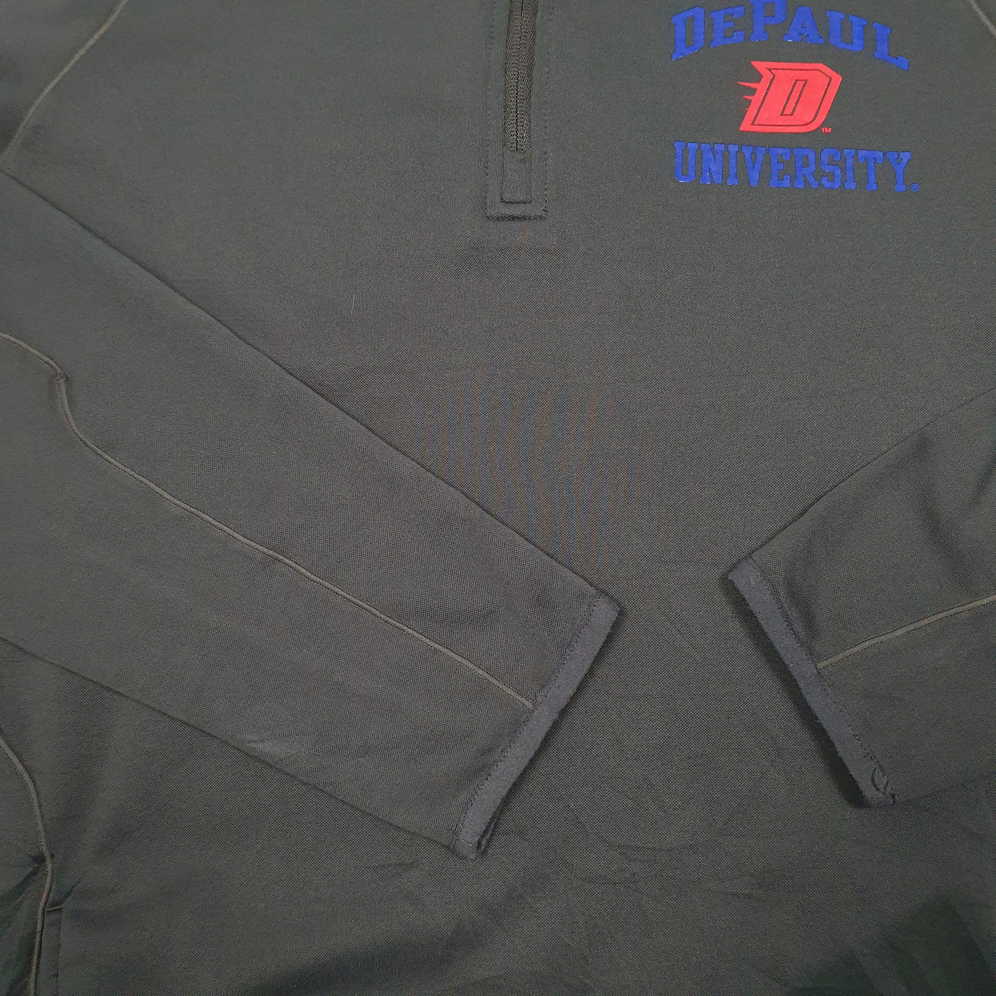 Mens Grey Champion Depaul University Active USA Quarter Zip Jumper