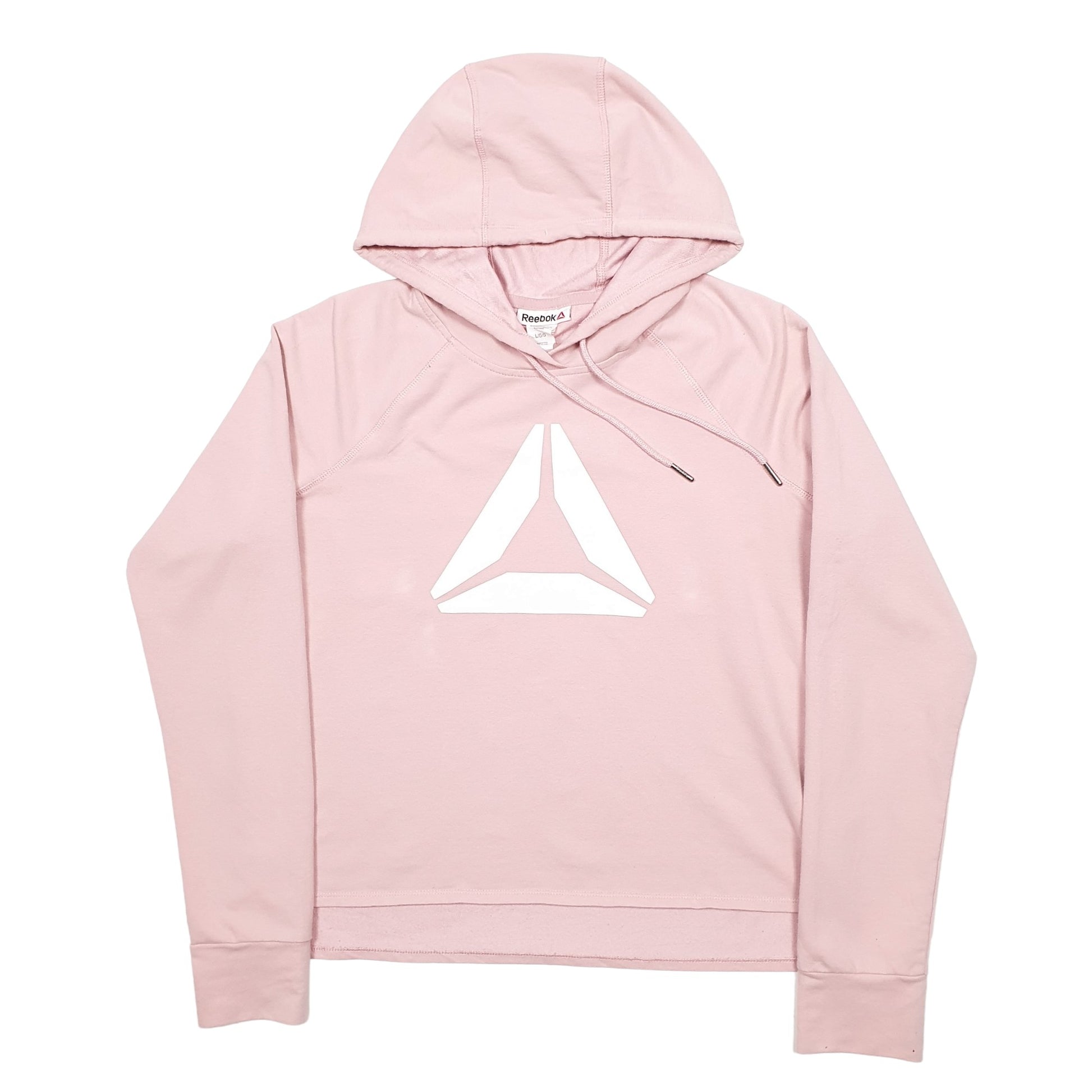 Womens Pink Reebok Spellout Hoodie Jumper