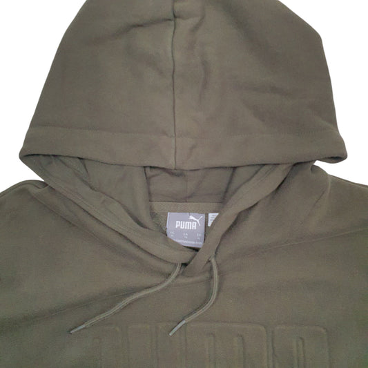 Mens Khaki Puma Spellout Hoodie Jumper