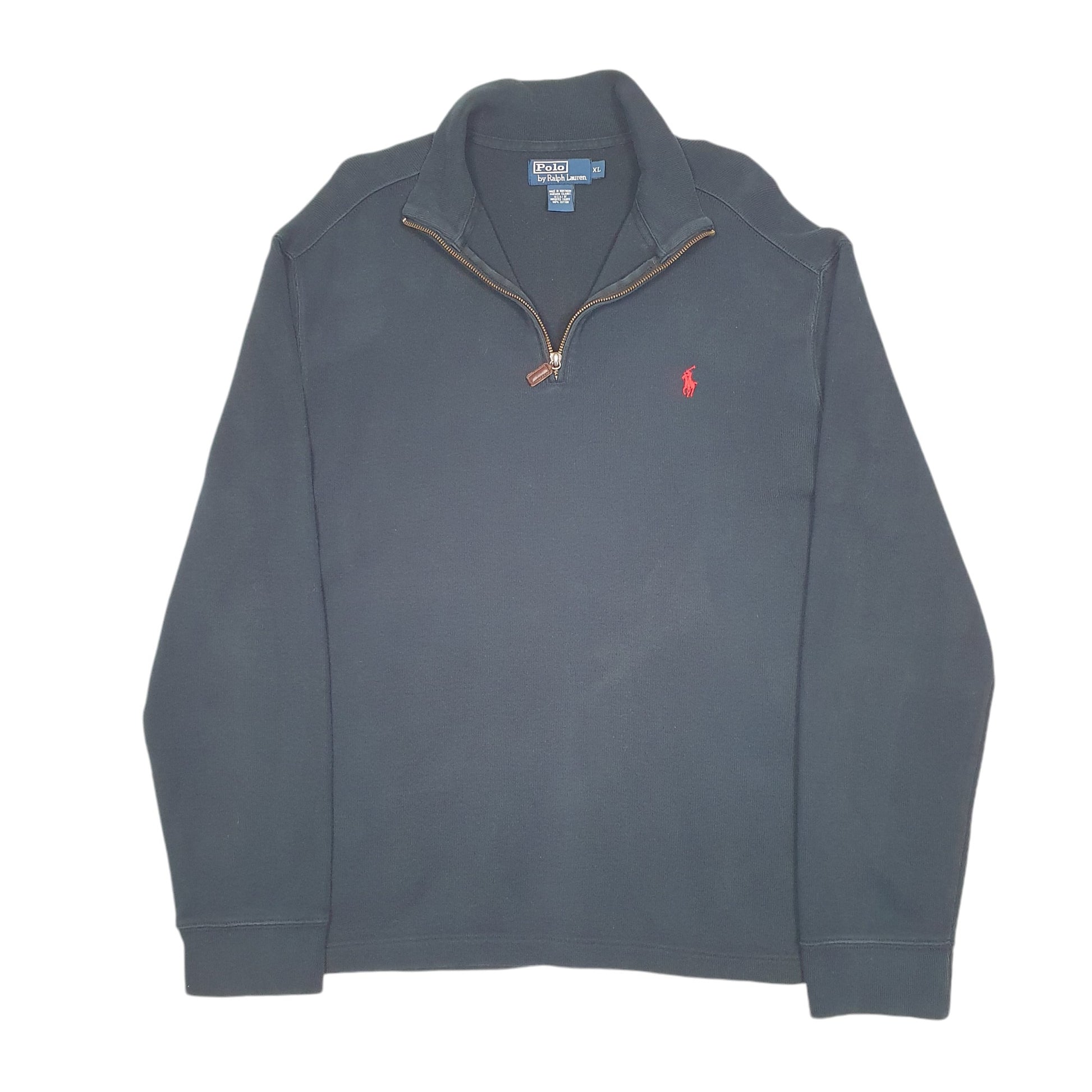 Mens Black Polo Ralph Lauren  Quarter Zip Jumper