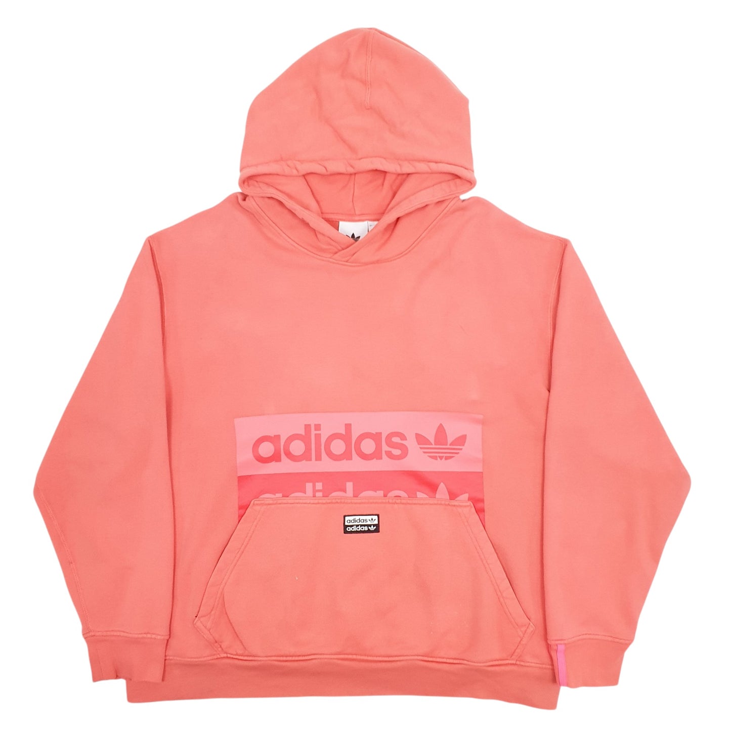Mens Pink Adidas Spellout Hoodie Jumper