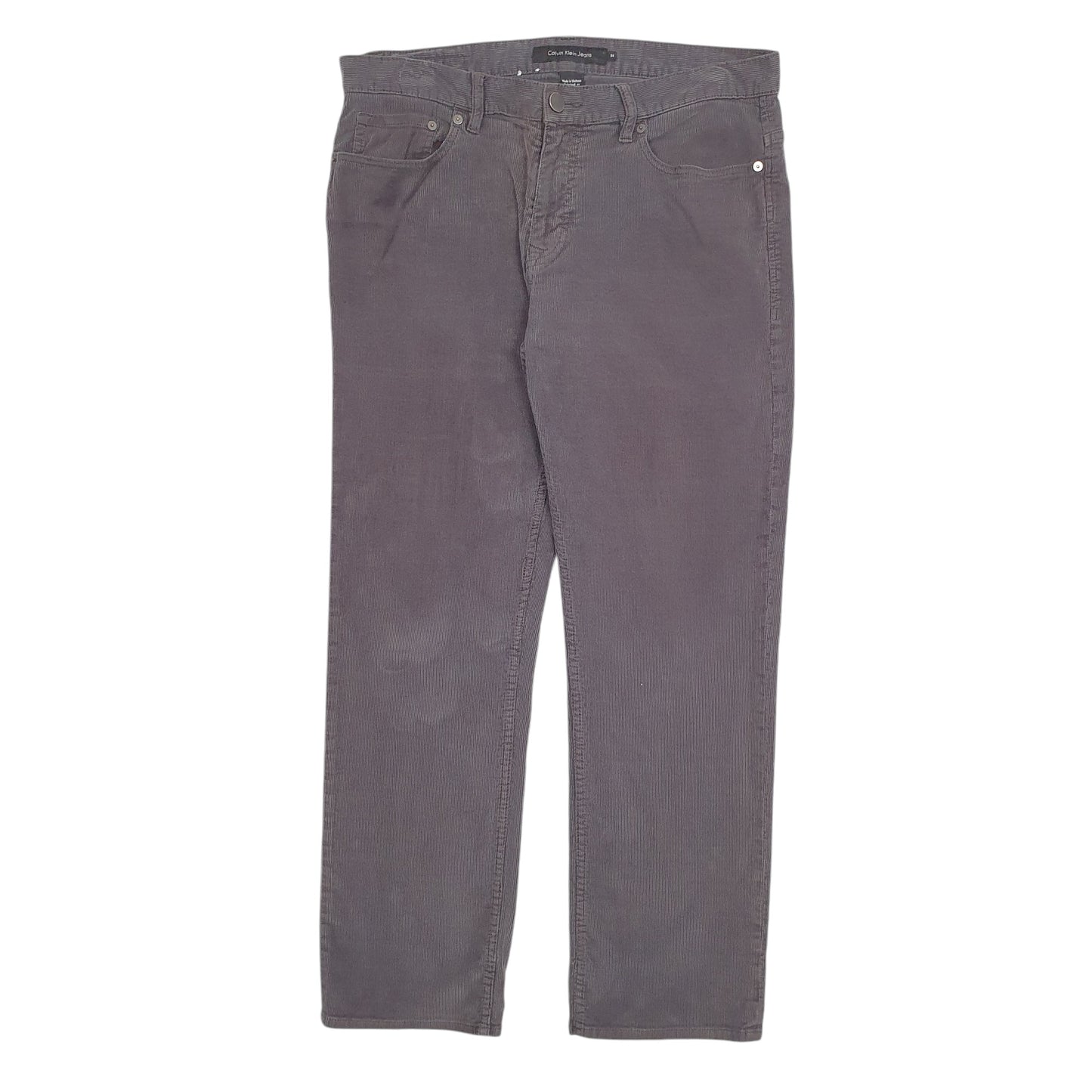 Mens Grey Calvin Klein  Corduroy Trousers