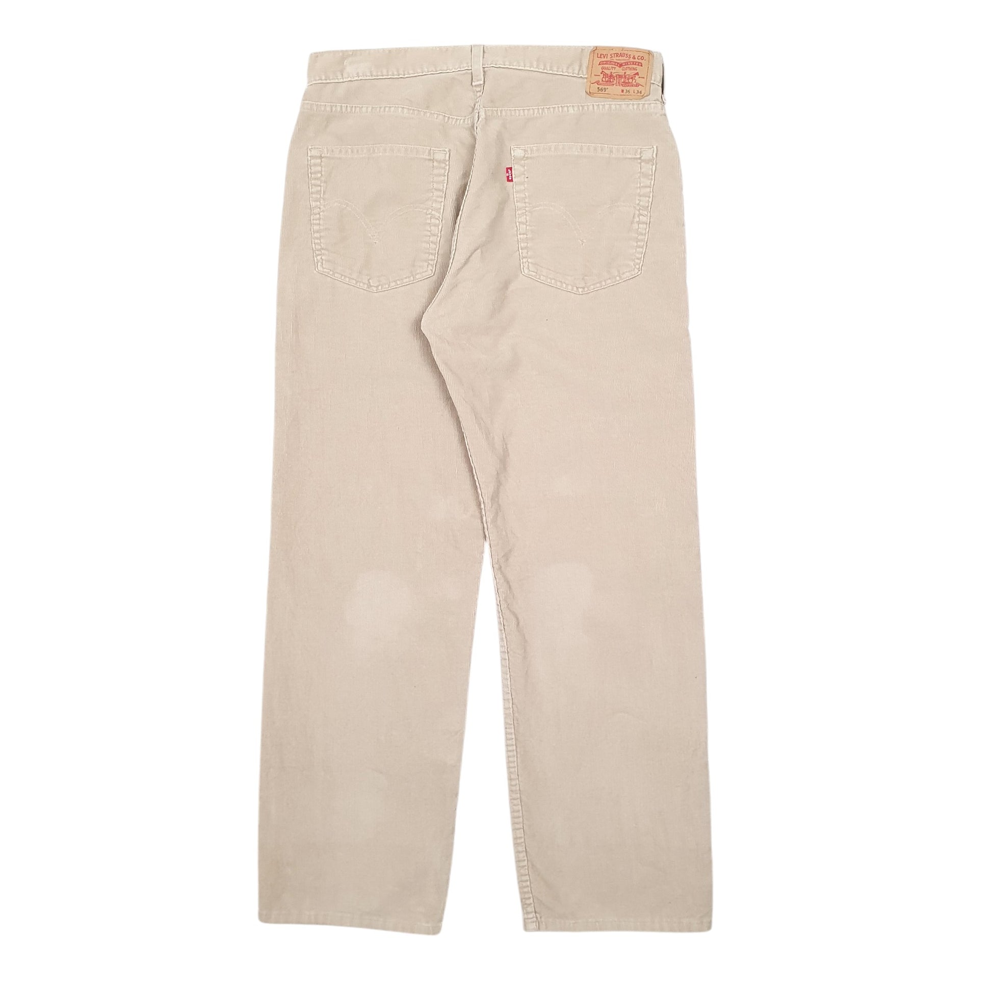 Mens Beige Levis 569 Corduroy Trousers