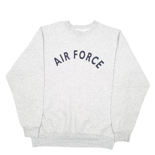 Mens Grey Campbellsville Apparel Company US Air Force Spellout Made In U.S.A Crewneck Jumper