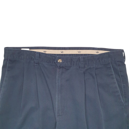 Mens Navy Dockers Double Pleated Chino Trousers