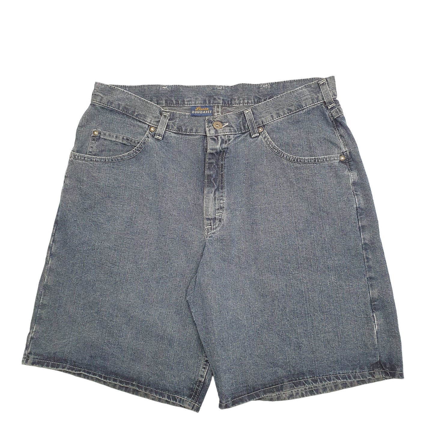 Mens Blue Lee Dungarees Denim Shorts