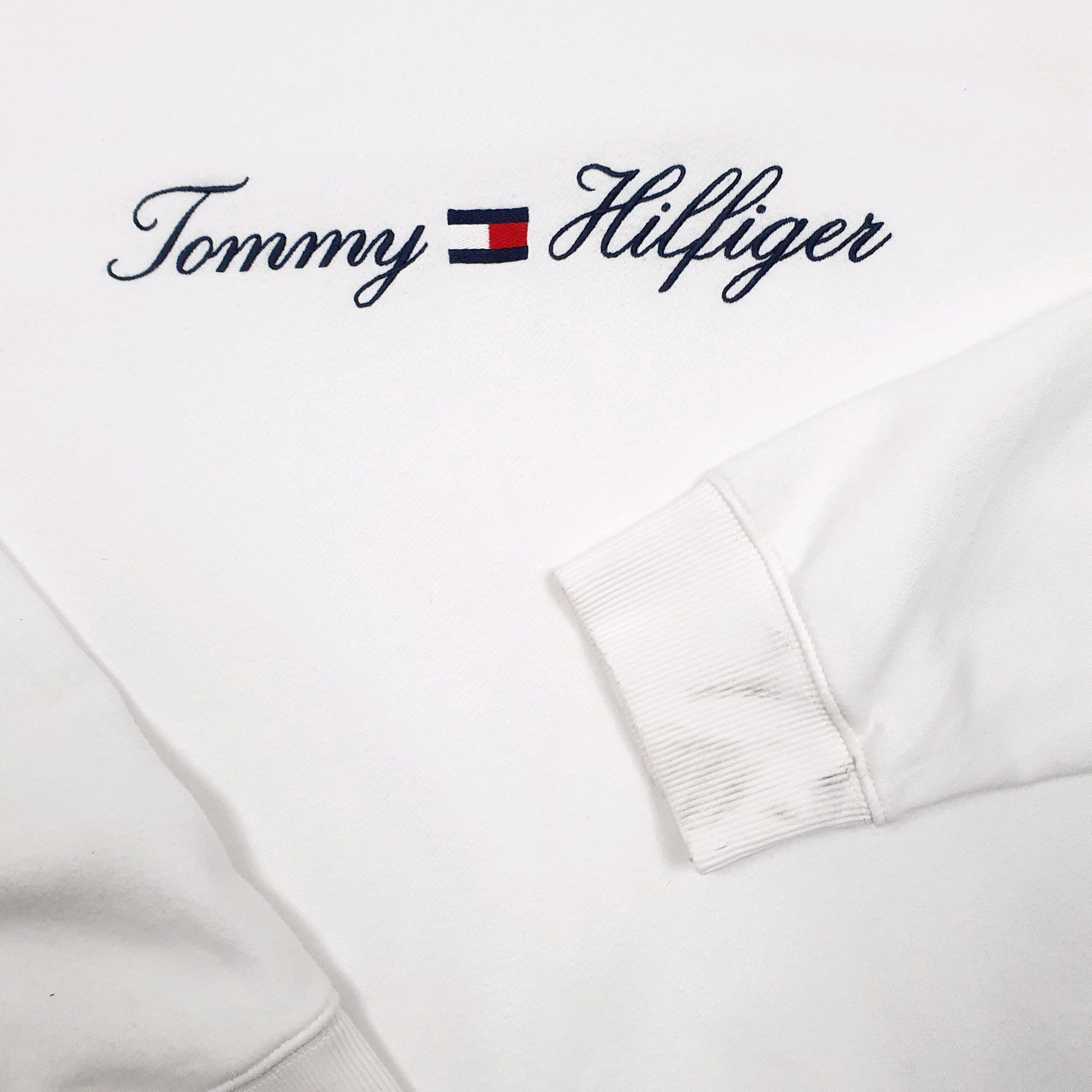 Womens White Tommy Hilfiger Spellout Crewneck Jumper