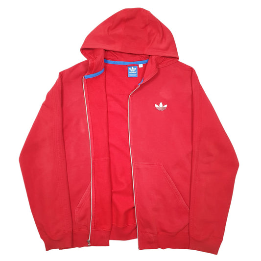 Mens Red Adidas Hoodie Full Zip Jumper