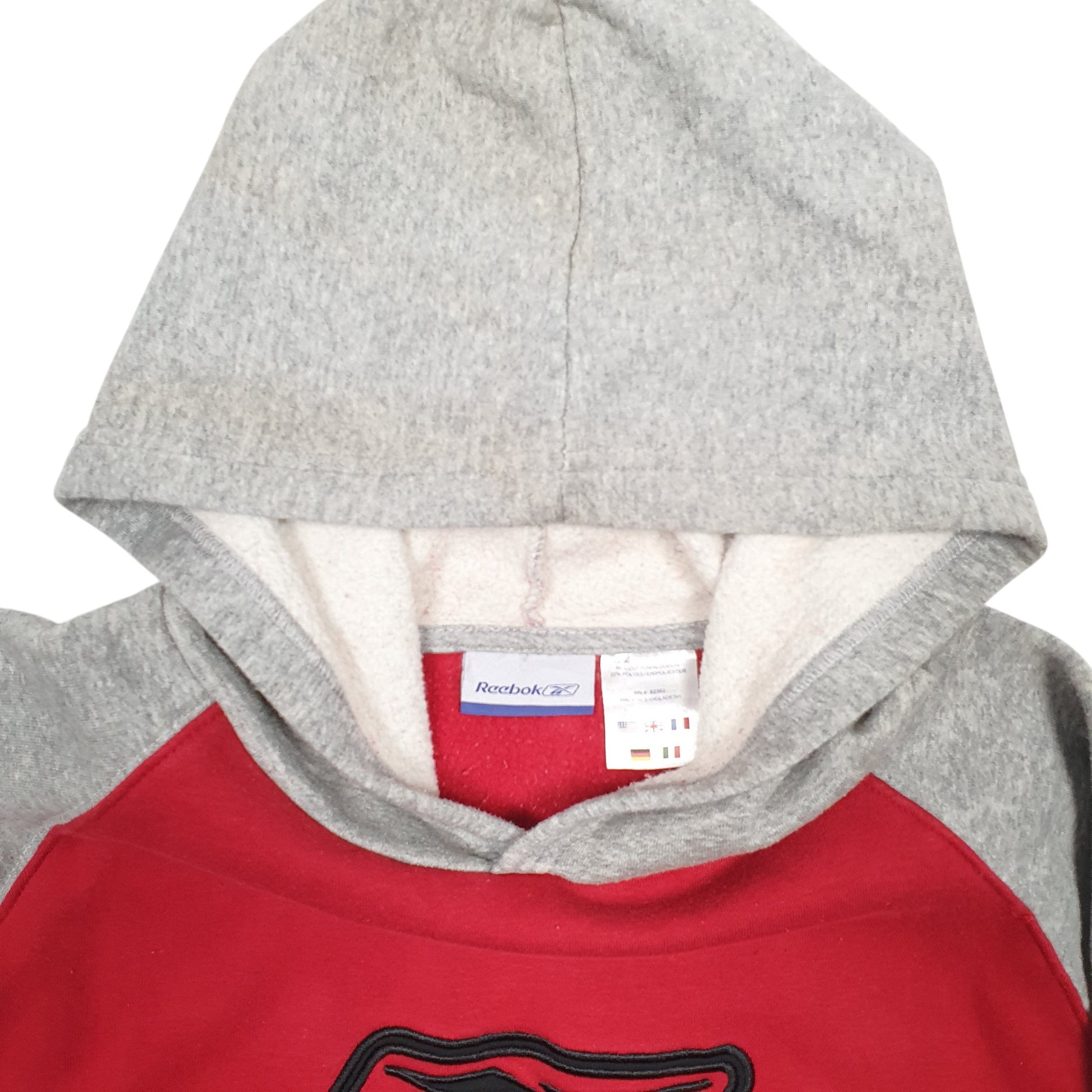 Mens Red Reebok Spellout Hoodie Jumper