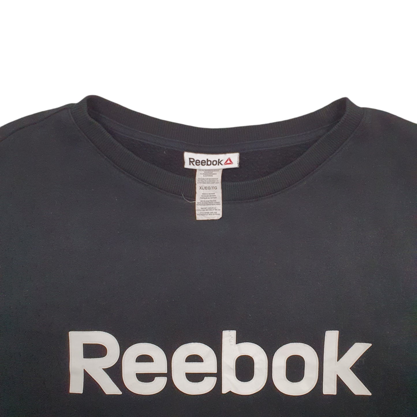 Womens Black Reebok Spellout Crewneck Jumper