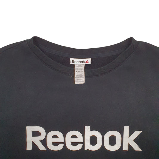 Womens Black Reebok Spellout Crewneck Jumper