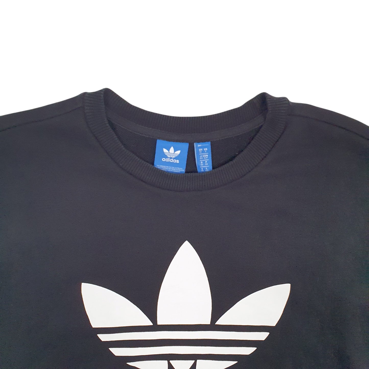 Womens Black Adidas Spellout Crewneck Jumper