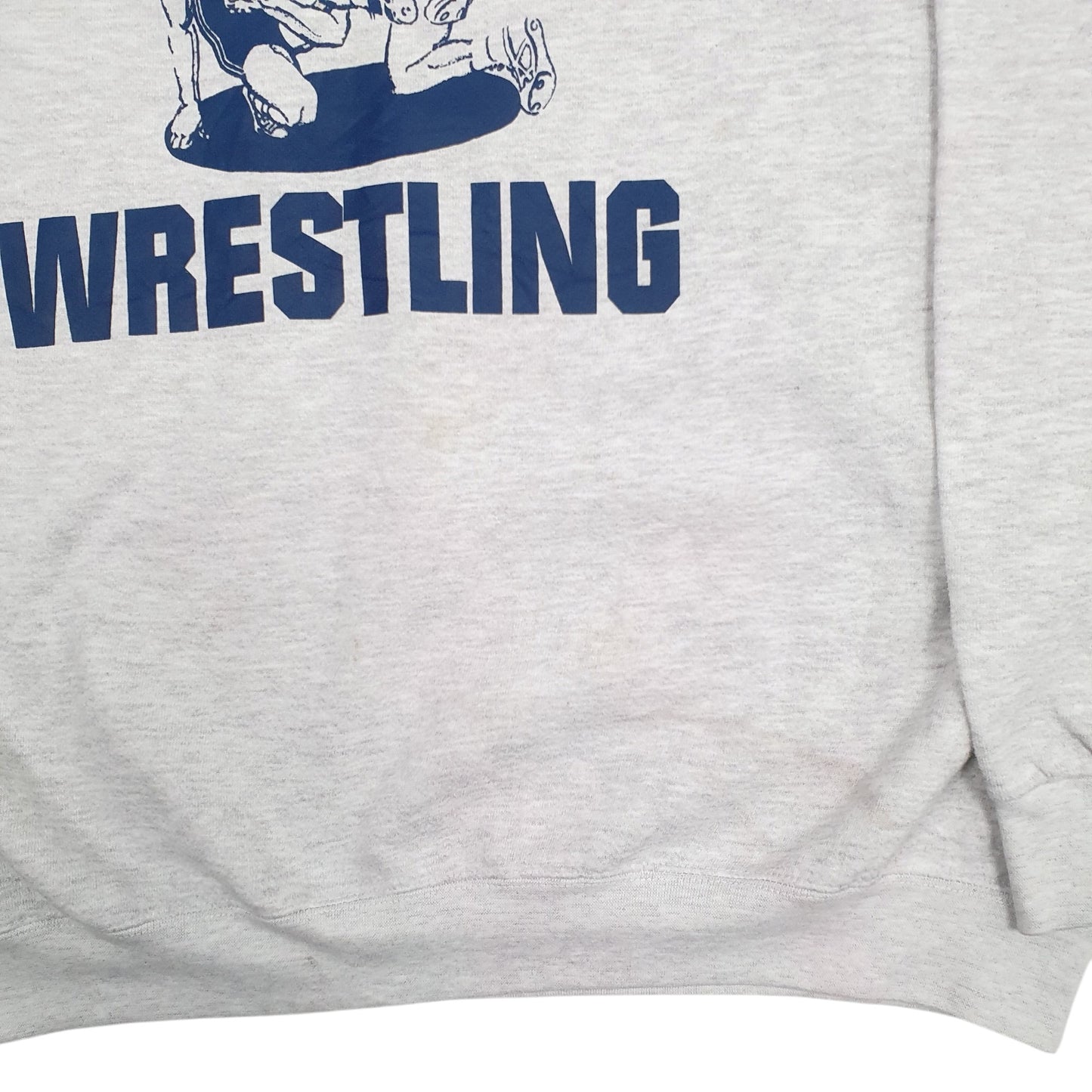 Mens Grey Lee Hartland Wrestling Crewneck Jumper