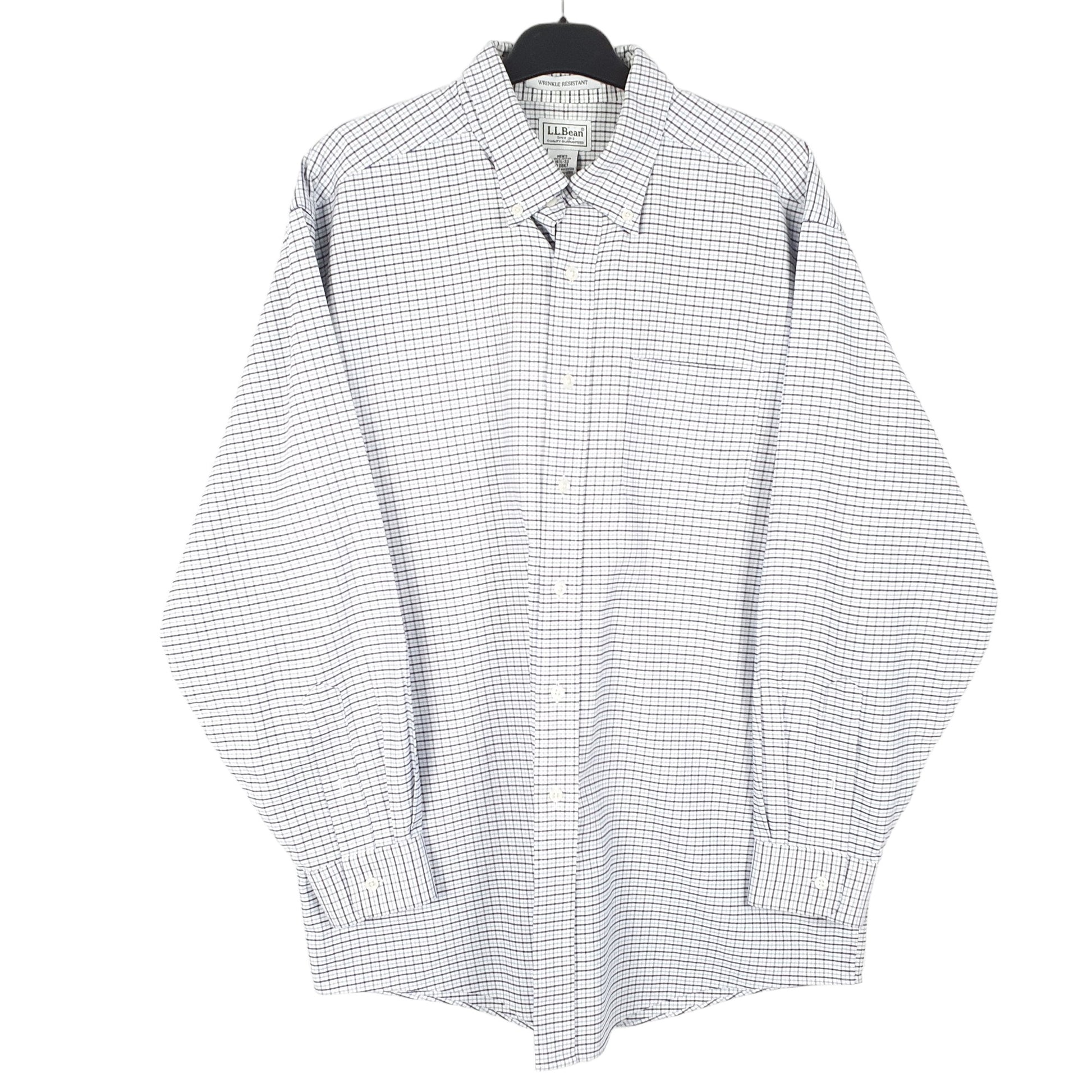 Mens White L.L.Bean  Long Sleeve Shirt