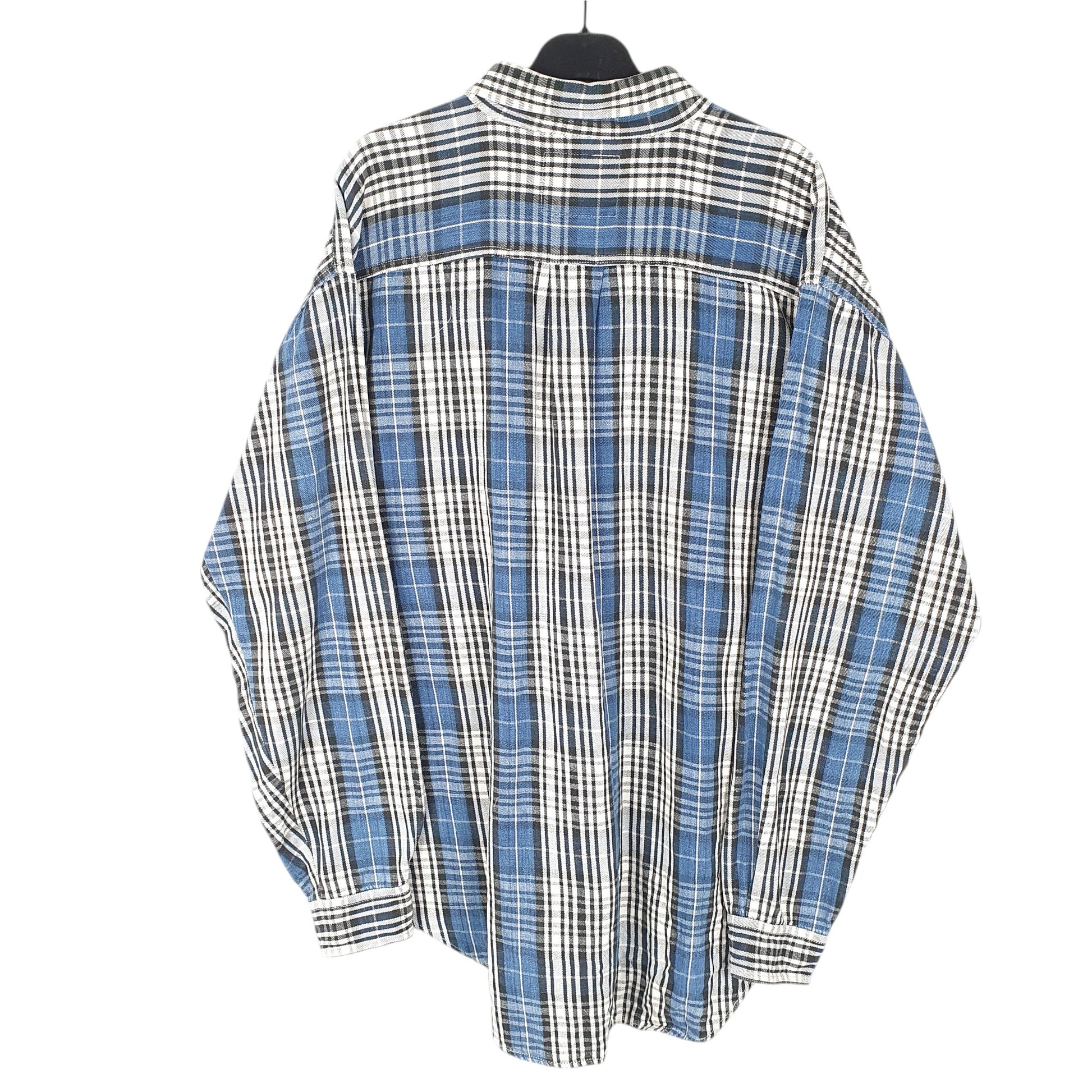 Mens Blue Levis Flannel Overshirt Shacket Grunge Vintage Long Sleeve Shirt