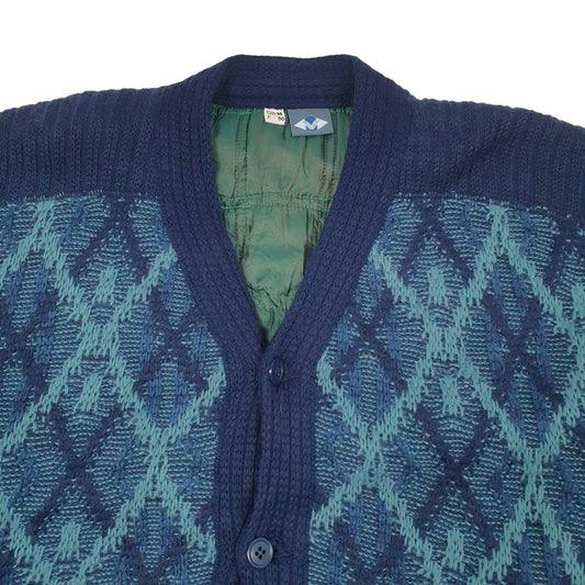 Mens Blue Unbranded Knitwear Cardigan Full Zip Coat