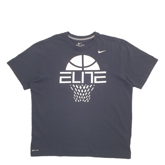 Mens Black Nike Spellout Basketball Dri-Fit Short Sleeve T Shirt